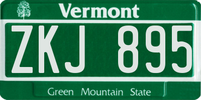 VT license plate ZKJ895