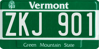 VT license plate ZKJ901