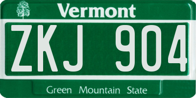 VT license plate ZKJ904