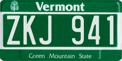 VT license plate ZKJ941