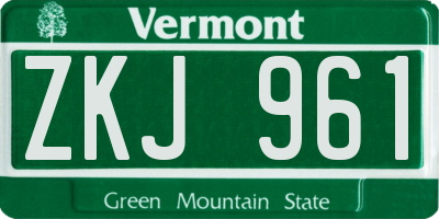 VT license plate ZKJ961