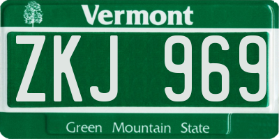 VT license plate ZKJ969