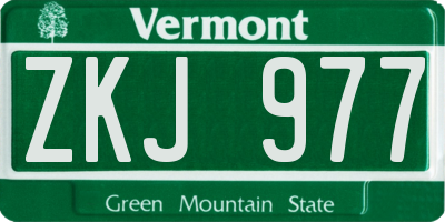 VT license plate ZKJ977