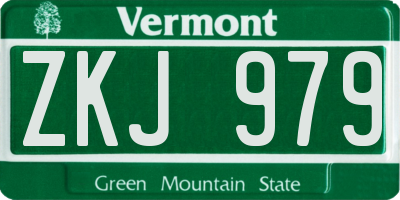 VT license plate ZKJ979