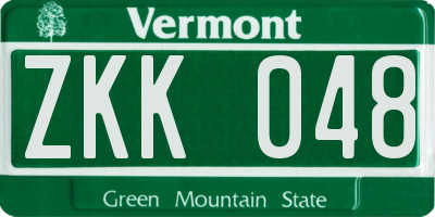 VT license plate ZKK048