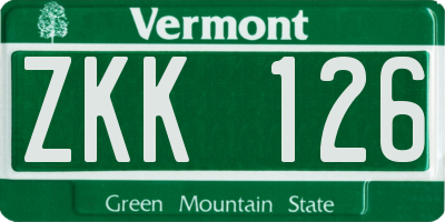 VT license plate ZKK126