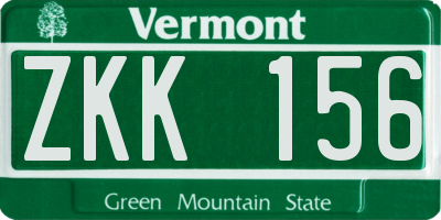 VT license plate ZKK156