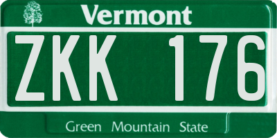 VT license plate ZKK176