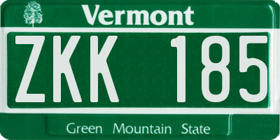VT license plate ZKK185