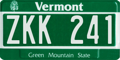 VT license plate ZKK241