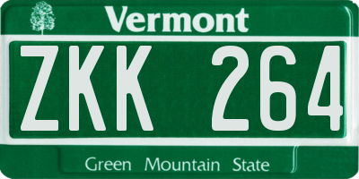 VT license plate ZKK264