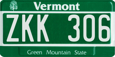 VT license plate ZKK306
