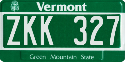 VT license plate ZKK327