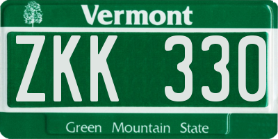VT license plate ZKK330
