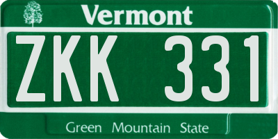 VT license plate ZKK331