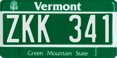 VT license plate ZKK341