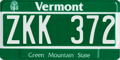 VT license plate ZKK372