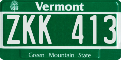 VT license plate ZKK413