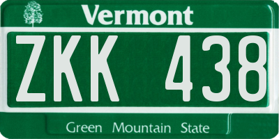 VT license plate ZKK438