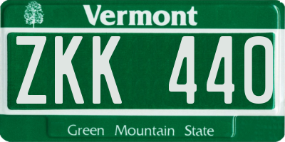 VT license plate ZKK440
