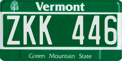 VT license plate ZKK446