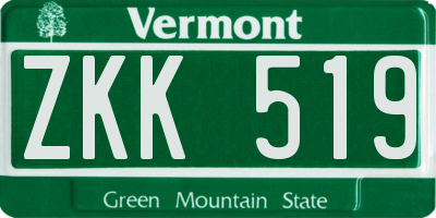 VT license plate ZKK519