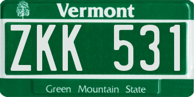 VT license plate ZKK531