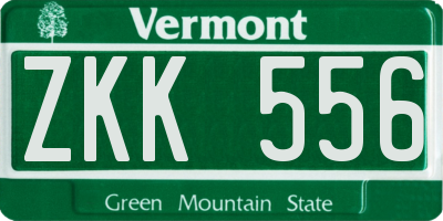 VT license plate ZKK556