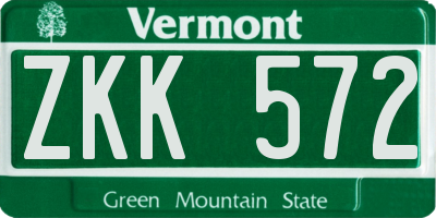 VT license plate ZKK572
