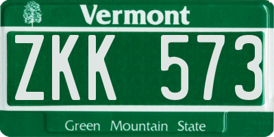 VT license plate ZKK573