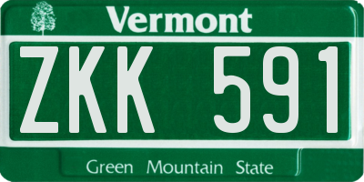 VT license plate ZKK591