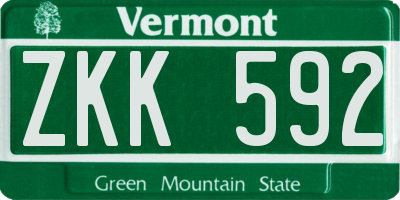 VT license plate ZKK592