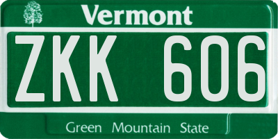 VT license plate ZKK606