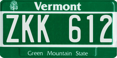 VT license plate ZKK612
