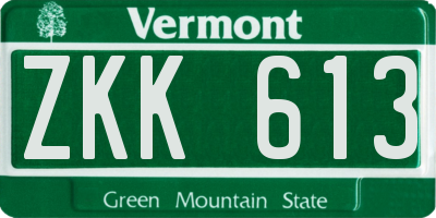 VT license plate ZKK613