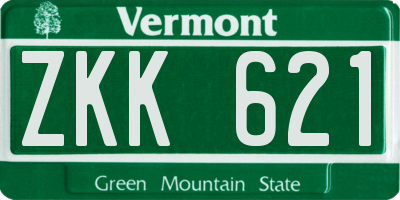 VT license plate ZKK621