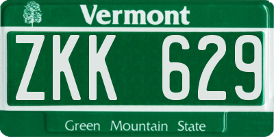 VT license plate ZKK629