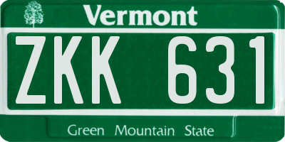 VT license plate ZKK631