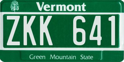 VT license plate ZKK641