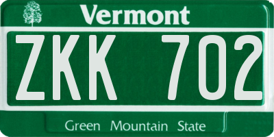 VT license plate ZKK702
