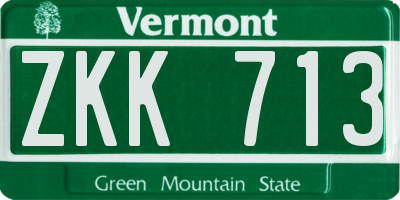 VT license plate ZKK713