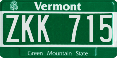 VT license plate ZKK715