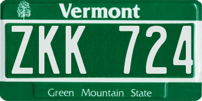VT license plate ZKK724