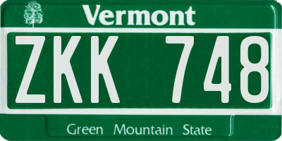 VT license plate ZKK748