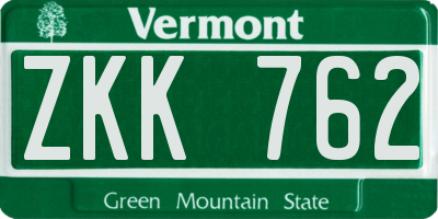 VT license plate ZKK762