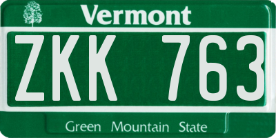 VT license plate ZKK763