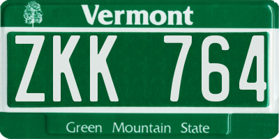 VT license plate ZKK764