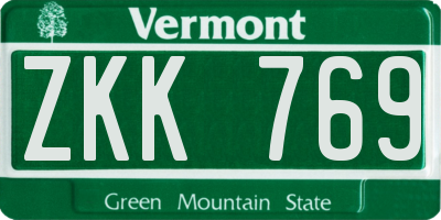 VT license plate ZKK769