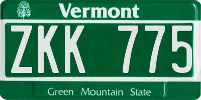 VT license plate ZKK775