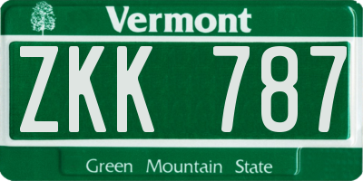 VT license plate ZKK787